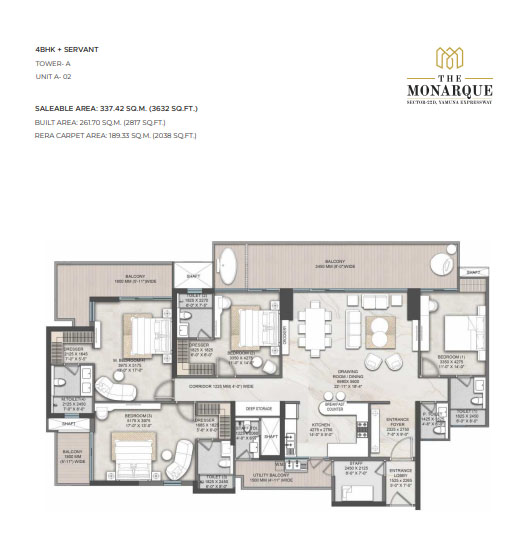 Greenbay The Monarque 4 BHK floor plan 3,632 sq. ft.